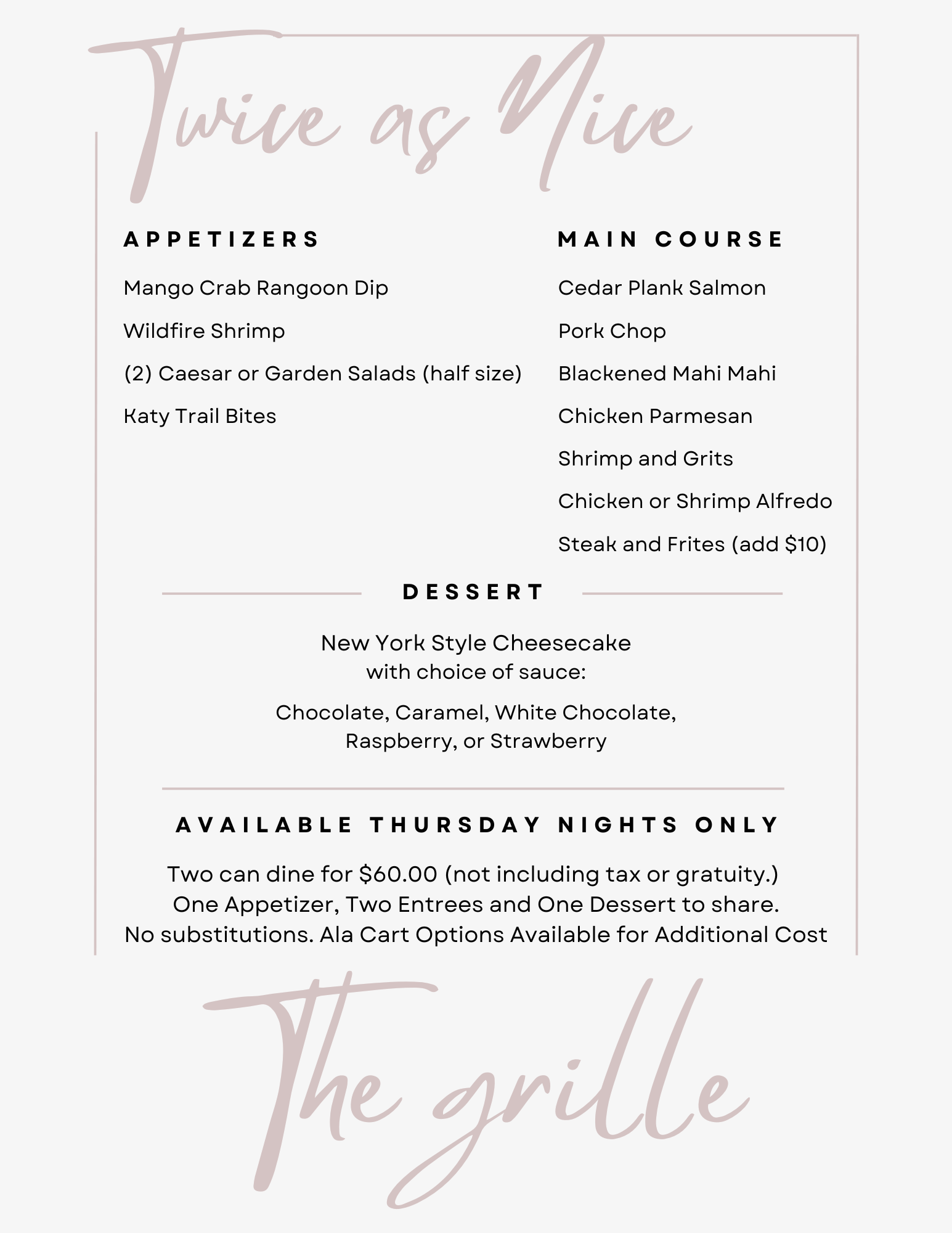 Twice as Nice Email Menu